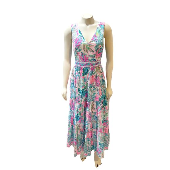 Lilly Pulitzer Charleen Multicolor Maxi Dress Size 0 - Picture 6 of 14